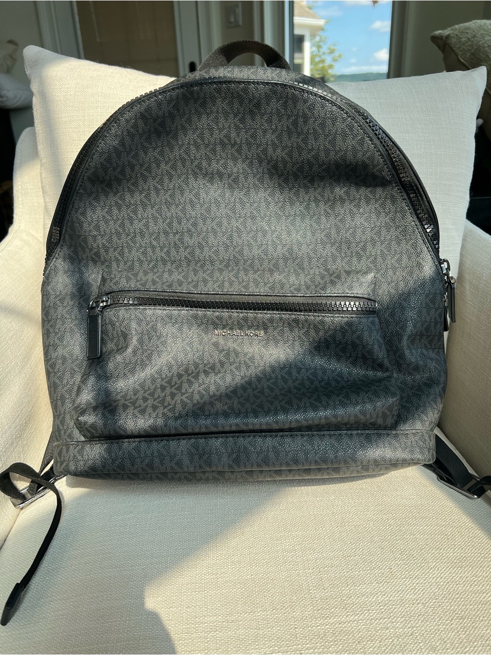 Michael Kors Black Logo-Print Backpack